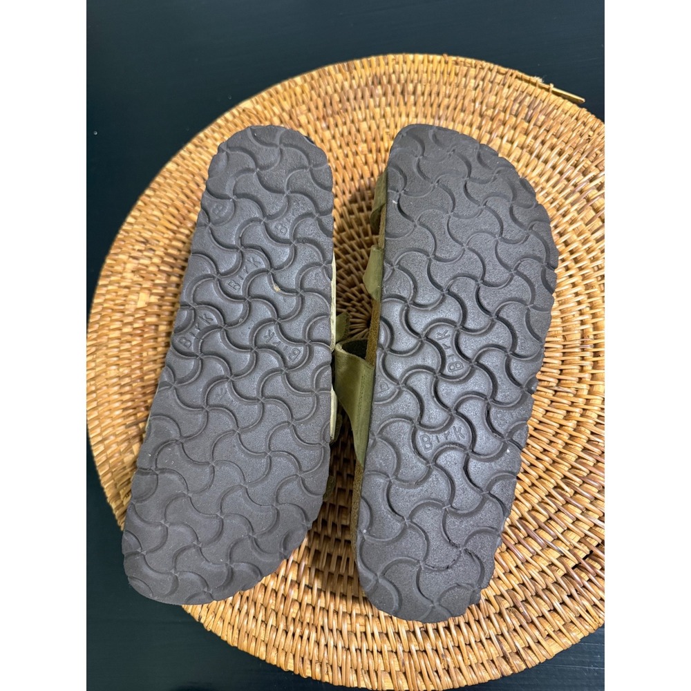 Birkenstock Franca Olive Green Nubuck Leather Strappy Sandals Womens 37 L6 M4 - Picture 4 of 9